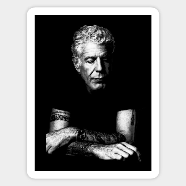 Anthony Bourdain Sticker by Stacy Peters Art